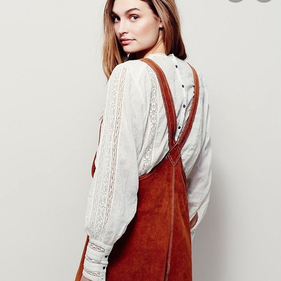 Free People Suede Overalls - Picture 2 of 10